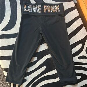 Pink Victoria’s Secret fold over cropped leggings